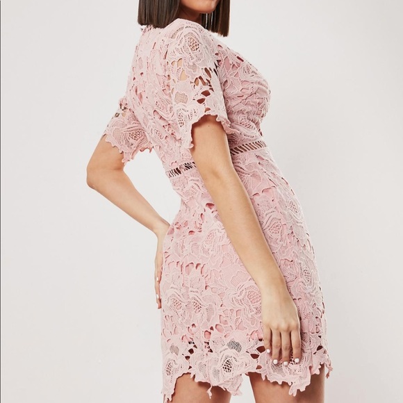 🌸 Blush Lace Appliqué Mini Dress 🌸 - Picture 4 of 4